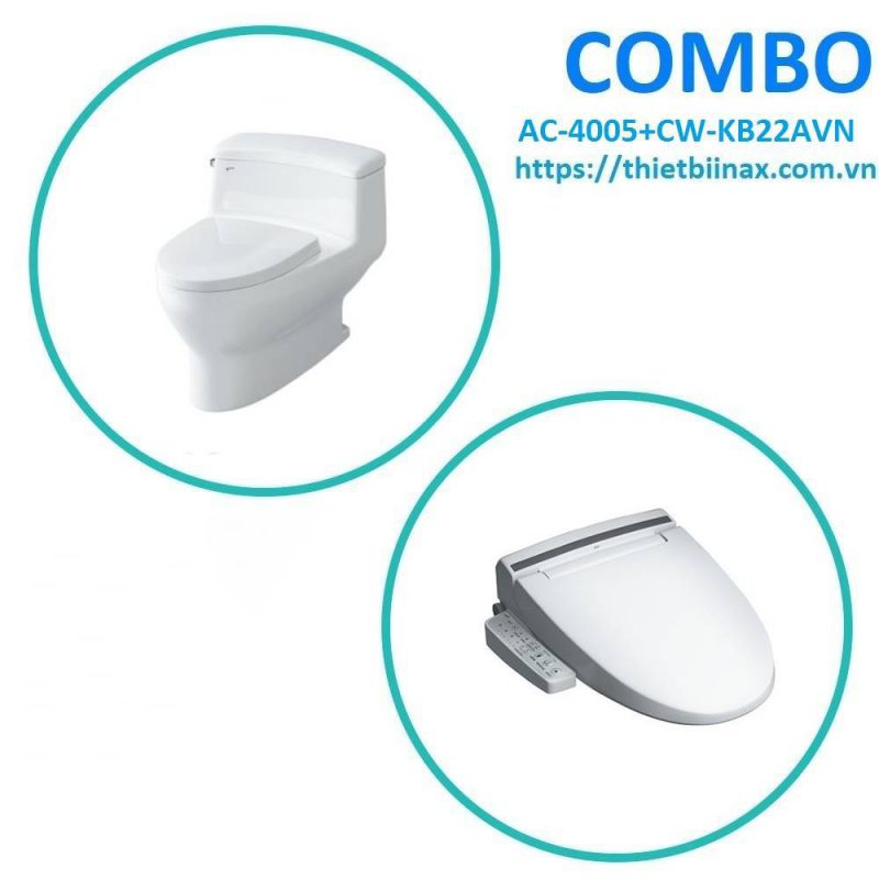 Combo bồn cầu + nắp rửa Inax AC-4005+CW-KB22AVN