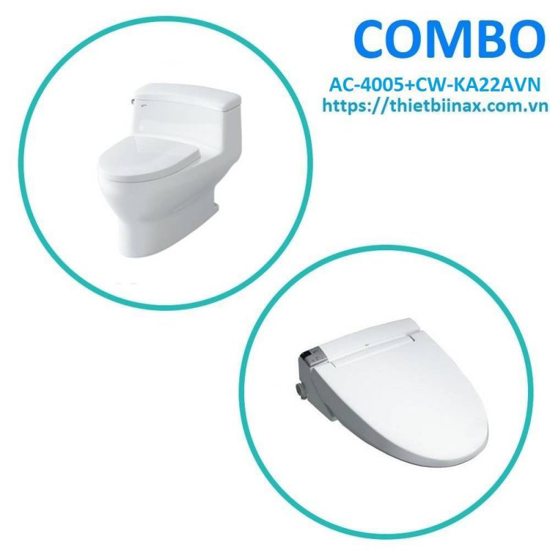 Combo bồn cầu+nắp rửa Inax AC-4005+CW-KA22AVN