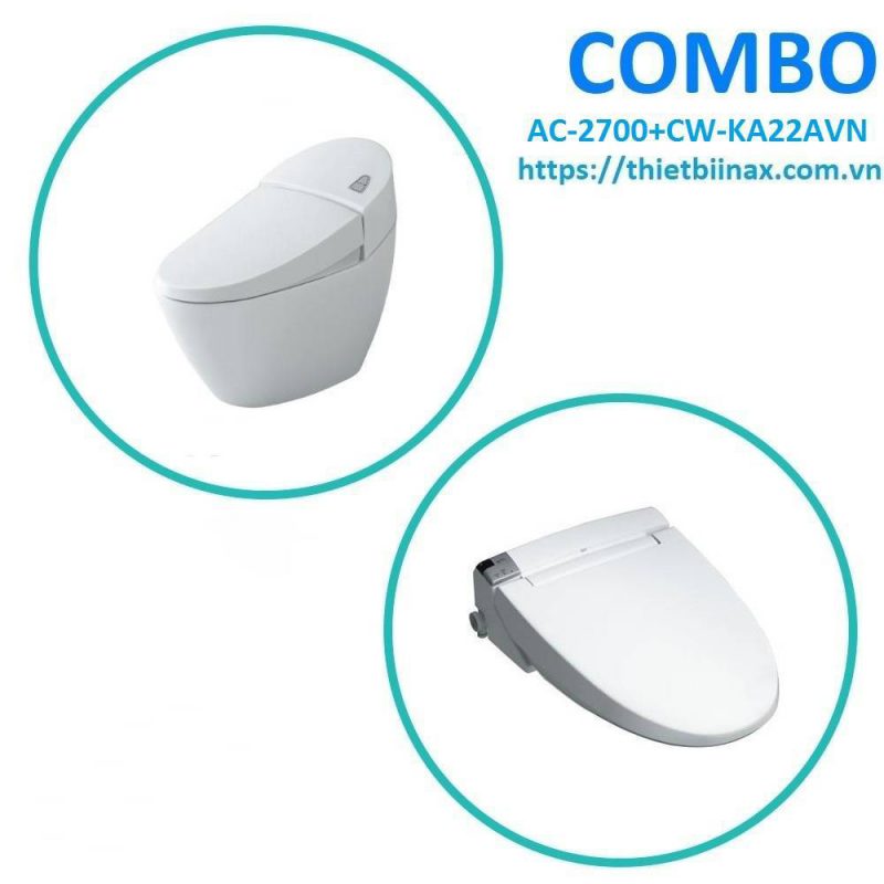  Combo bồn cầu + nắp rửa Inax AC-2700+CW-KA22AVN