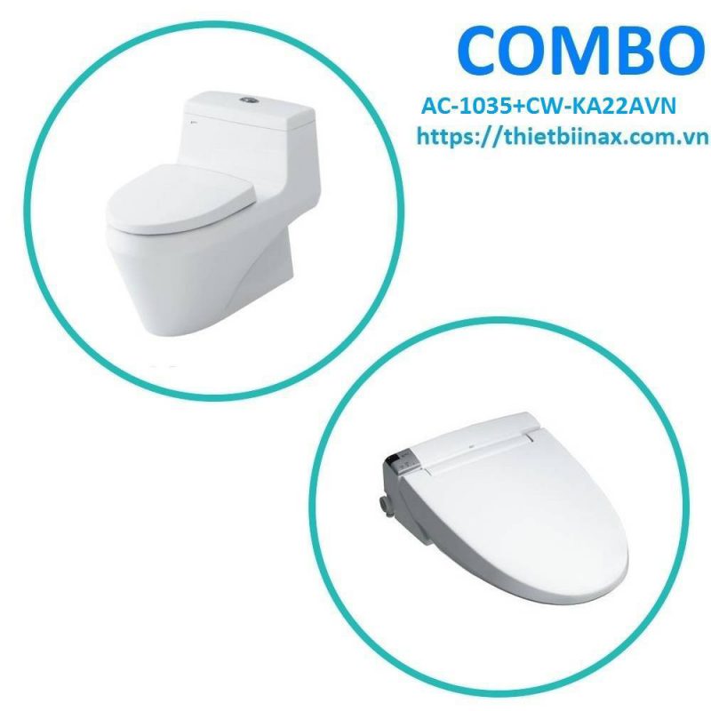 Combo bồn cầu + nắp rửa Inax AC-1035+CW-KA22AVN