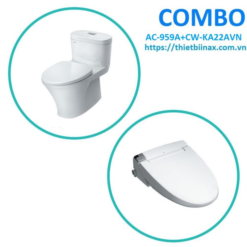  Combo bồn cầu + nắp rửa Inax AC-959A+CW-KA22AVN