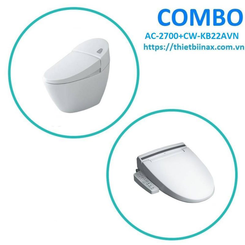 Combo bồn cầu+nắp rửa Inax AC-2700+CW-KB22AVN