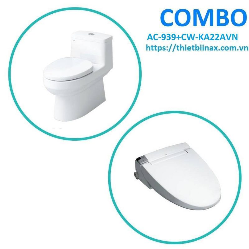  Combo bồn cầu + nắp rửa Inax AC-939+CW-KA22AVN