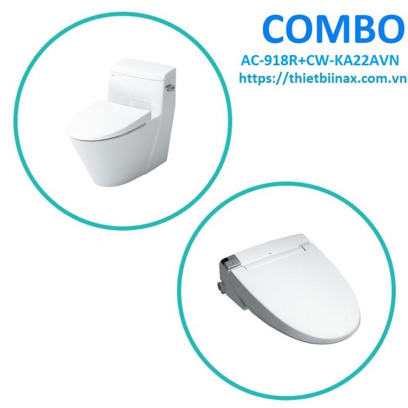 Combo bồn cầu + nắp rửa Inax AC-918R+CW-KA22AVN