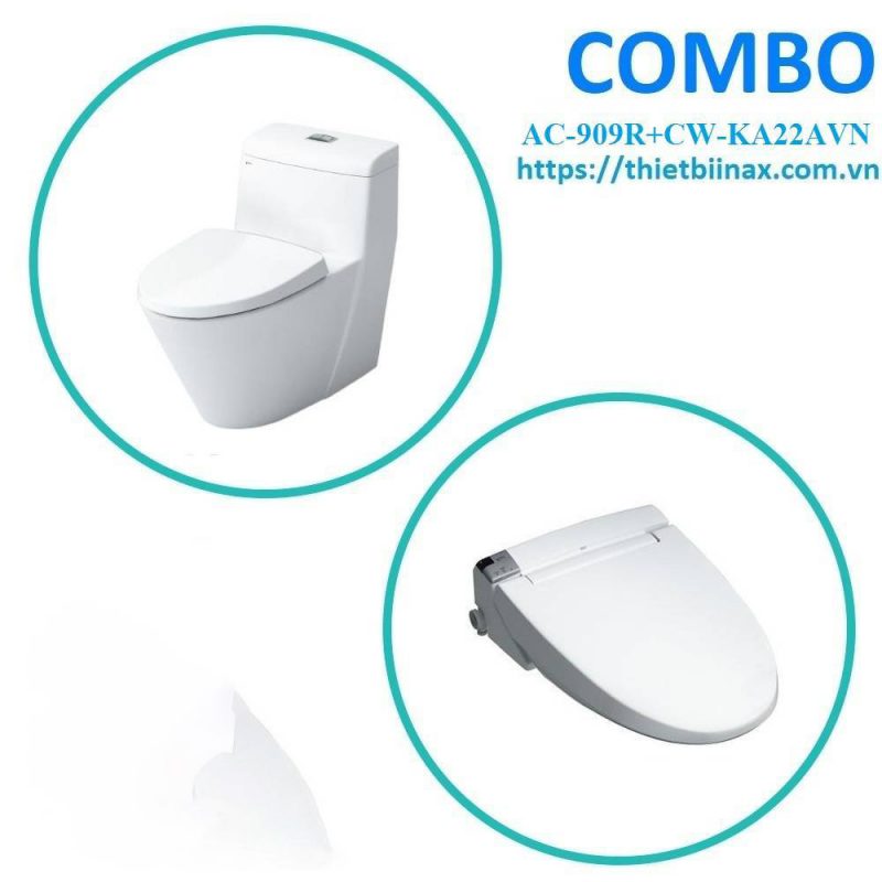 Combo bồn cầu + nắp rửa Inax AC-909R+CW-KA22AVN