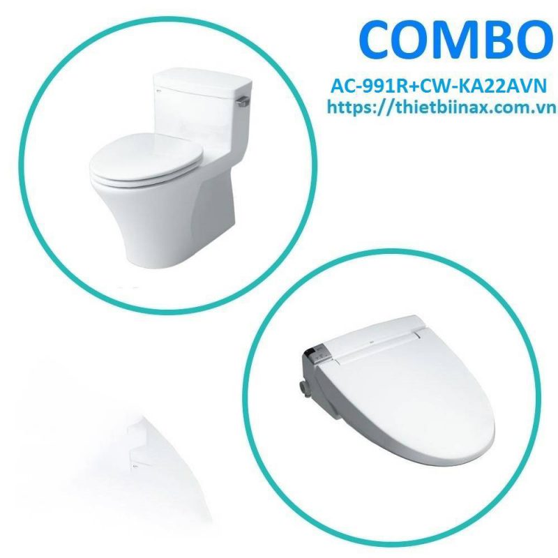 Combo bồn cầu + nắp rửa Inax AC-991R+CW-KA22AVN