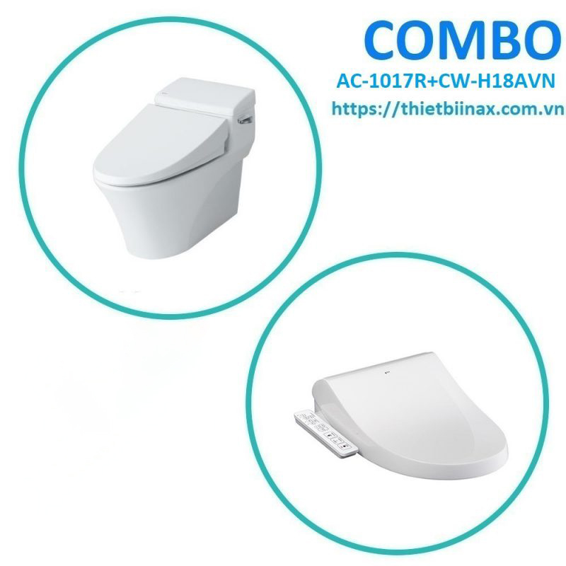 Combo bồn cầu + nắp rửa Inax AC-1017R+CW-H18AVN