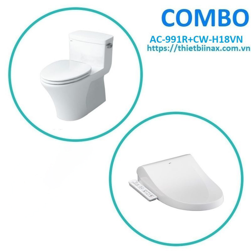 Combo bồn cầu + nắp rửa Inax AC-991R+CW-H18VN
