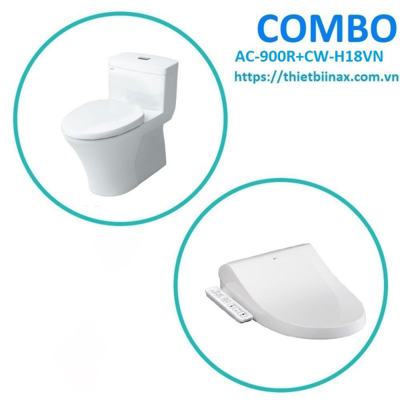 Combo bồn cầu + nắp rửa Inax AC-900R+CW-H18VN