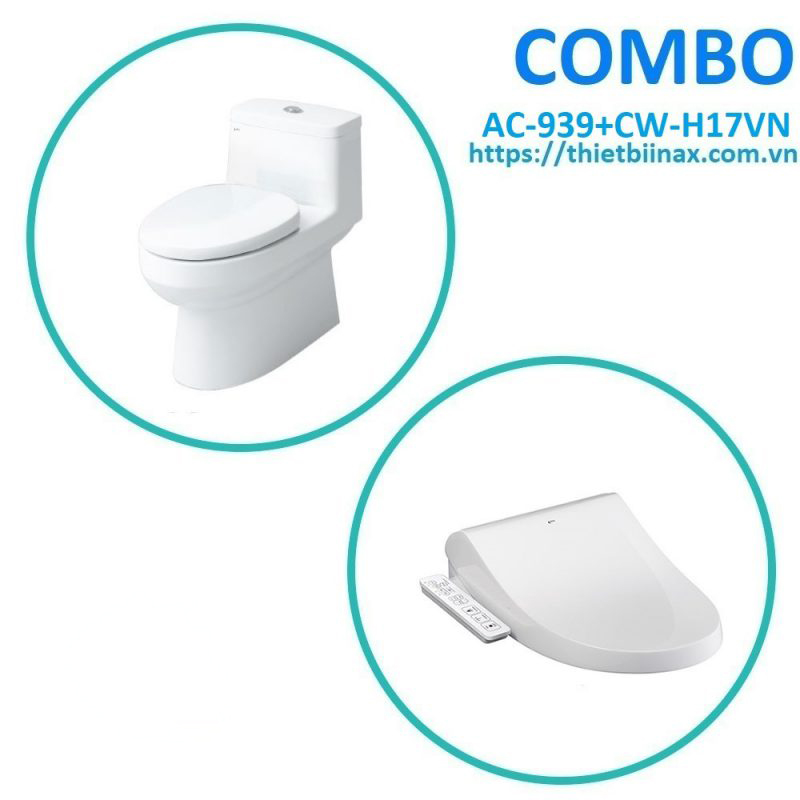  Combo bồn cầu + nắp rửa Inax AC-939+CW-H17VN