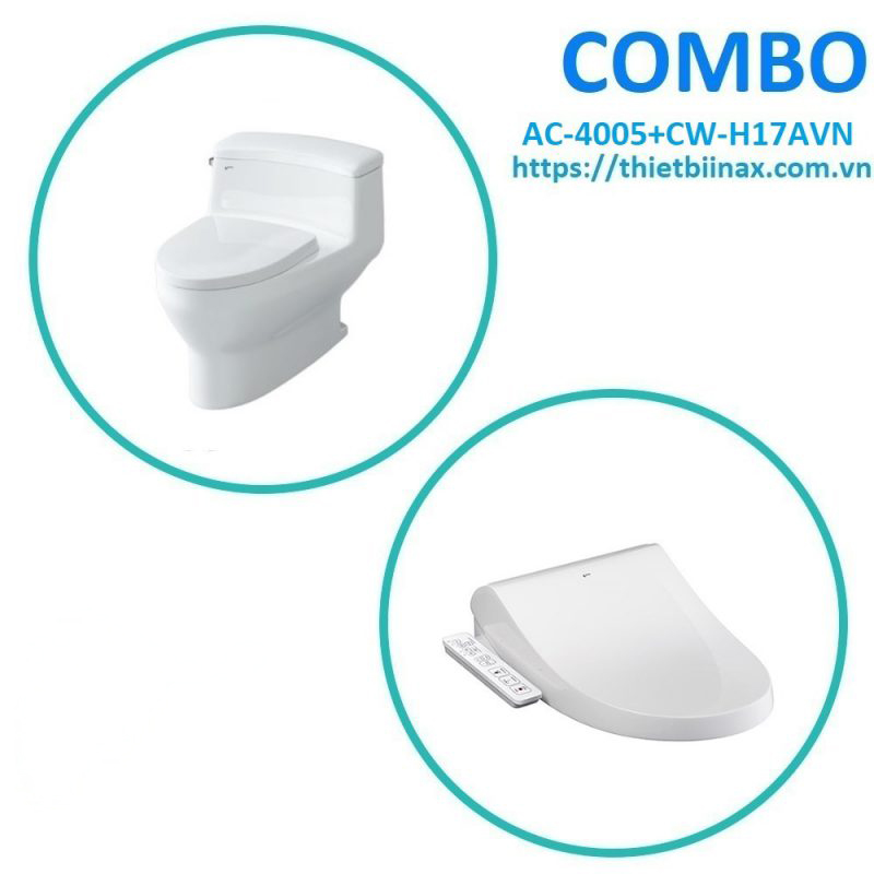 Combo bồn cầu + nắp rửa Inax AC-4005+CW-H17AVN