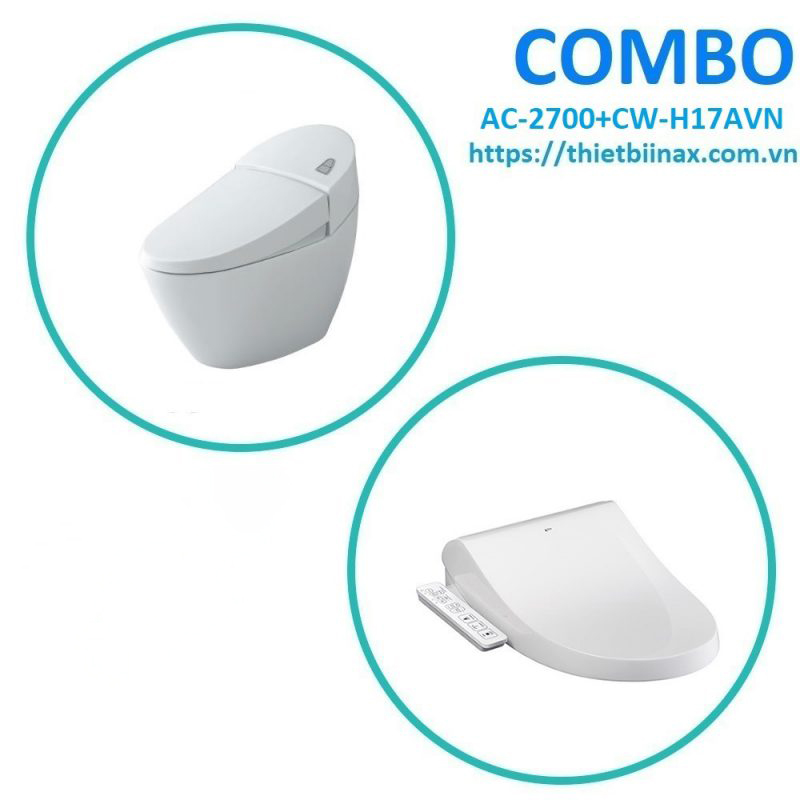Combo bồn cầu + nắp rửa Inax AC-2700+CW-H17AVN