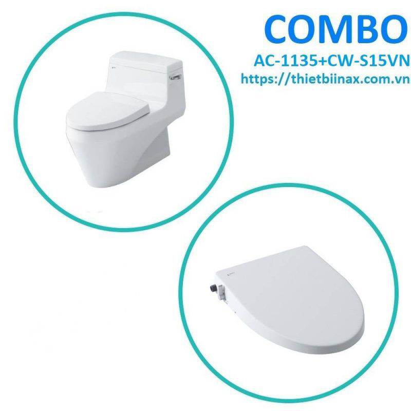 Combo bồn cầu + nắp rửa Inax AC-1035+CW-S15VN