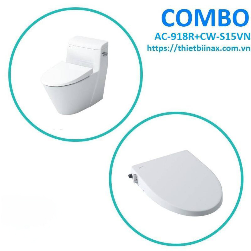  Combo bồn cầu + nắp rửa Inax AC-918R+CW-S15VN