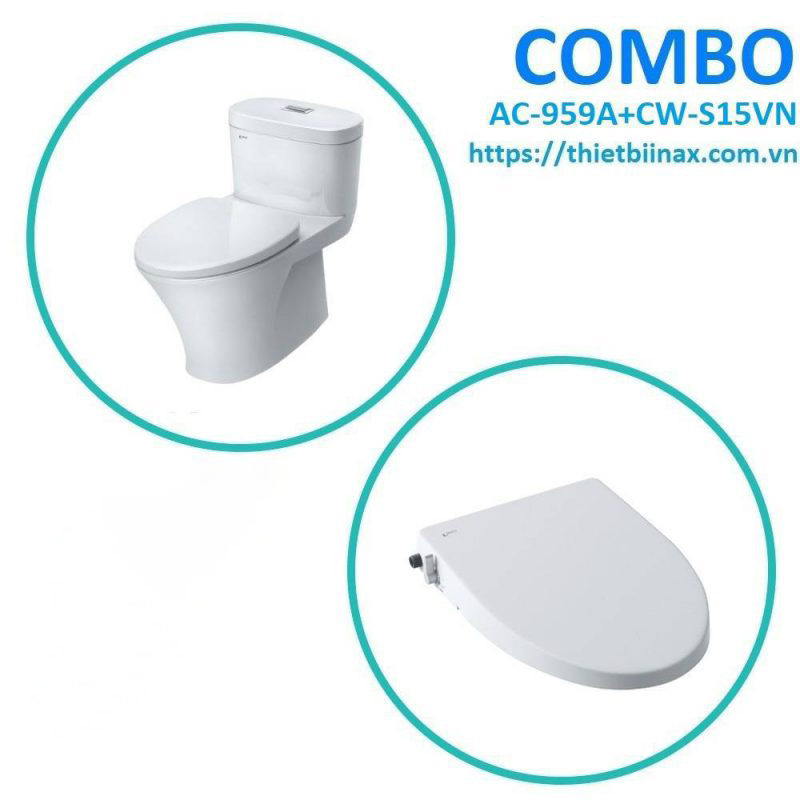 Combo bồn cầu + nắp rửa Inax AC-959A+CW-S15VN