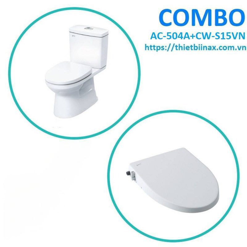 Combo bồn cầu + nắp rửa Inax AC-504A+CW-S15VN