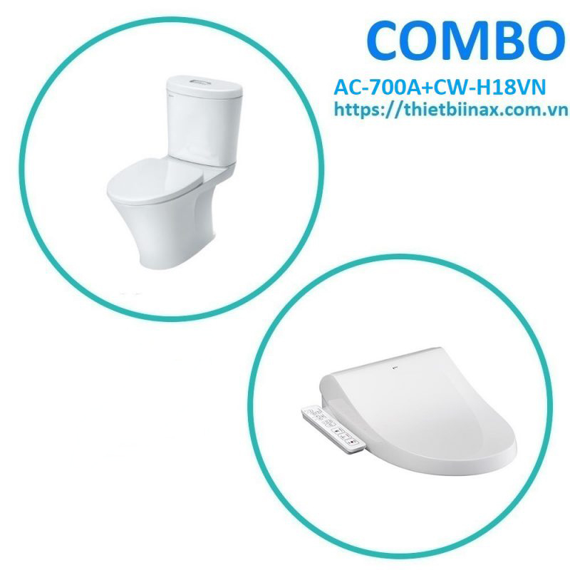 Combo bồn cầu + nắp rửa Inax AC-700A+CW-H18VN