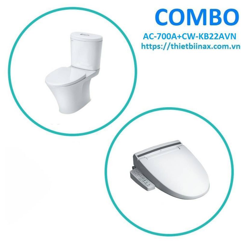 Combo bồn cầu + nắp rửa Inax AC-700A+CW-KB22AVN