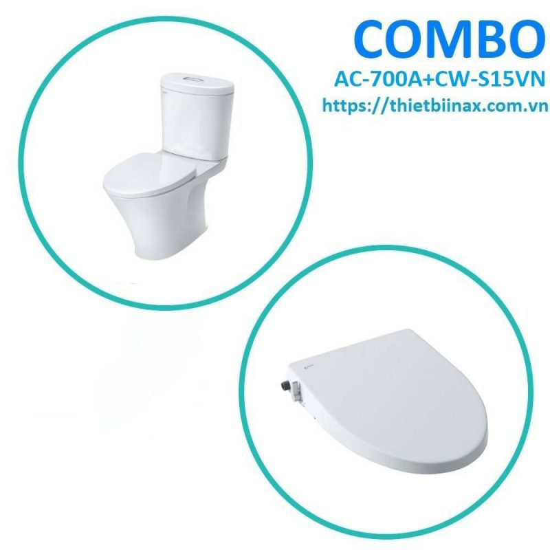 Combo bồn cầu + nắp rửa Inax AC-700A+CW-S15VN