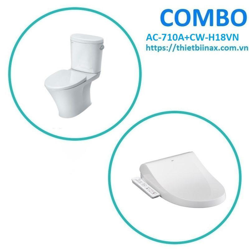 Combo bồn cầu + nắp rửa Inax AC-710A+CW-H18VN