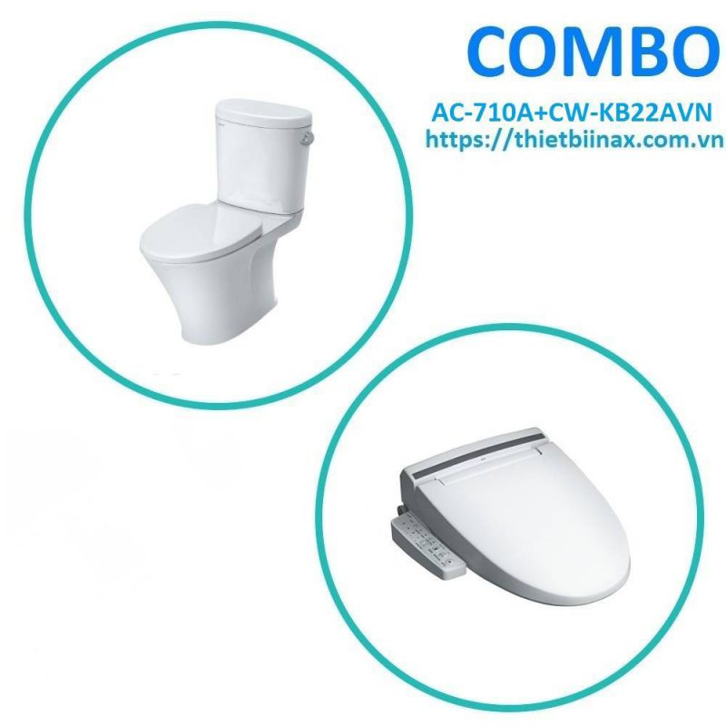 Combo bồn cầu + nắp rửa Inax AC-710A+CW-KB22AVN
