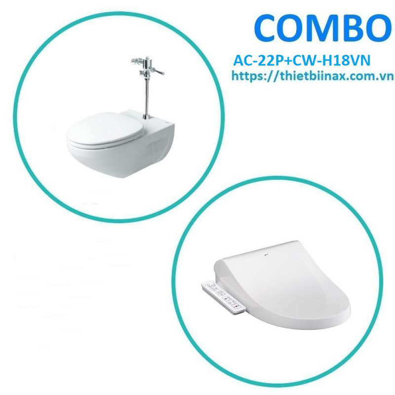 Combo bồn cầu + nắp rửa Inax AC-22P+CW-H18VN