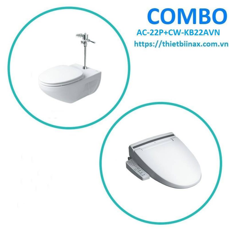 Combo bồn cầu + nắp rửa Inax AC-22P+CW-KB22AVN