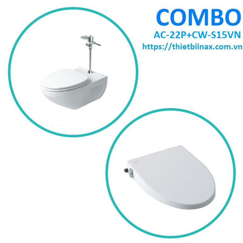 Combo bồn cầu + nắp rửa Inax AC-22P+CW-S15VN