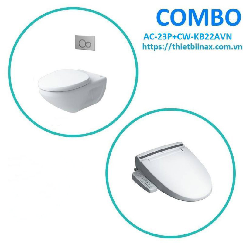  Combo bồn cầu + nắp rửa Inax AC-23P+CW-KB22AVN