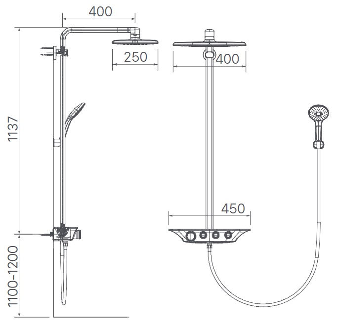 Bản vẽ sen cây nhiệt độ Inax BFV-655T