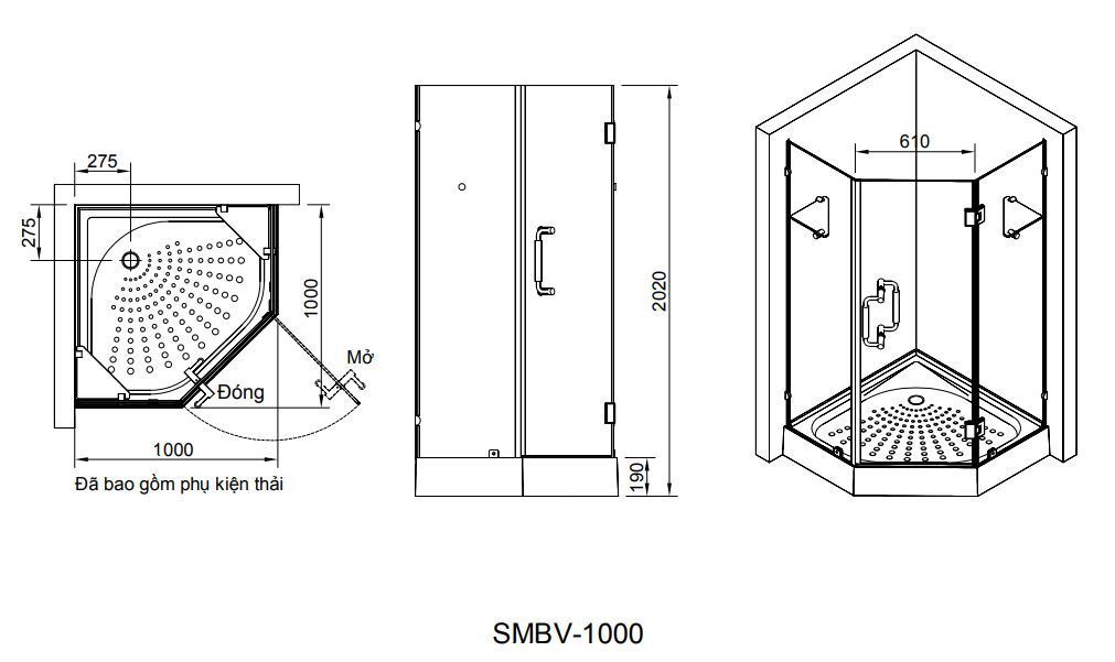 Phòng Tắm Kính Inax Smbv-1000