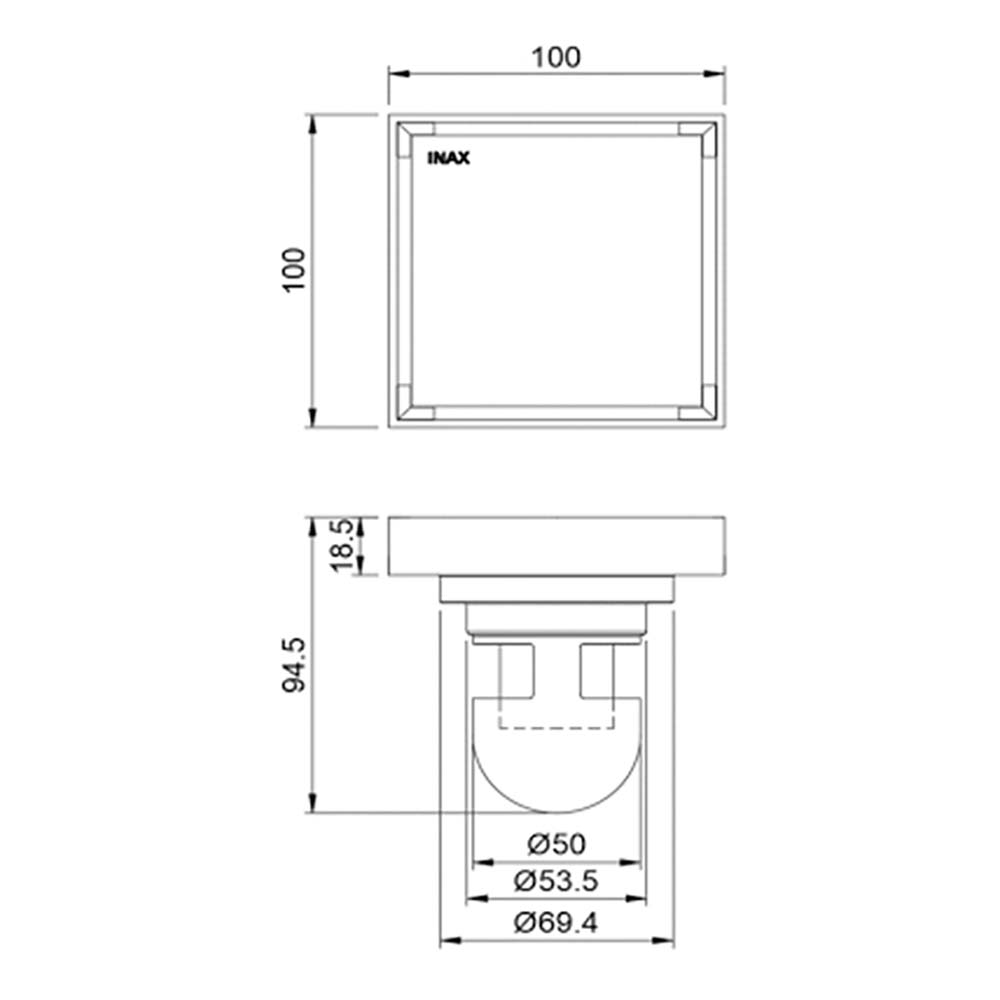 Bản vẽ thoát sàn Inax FDV-10F