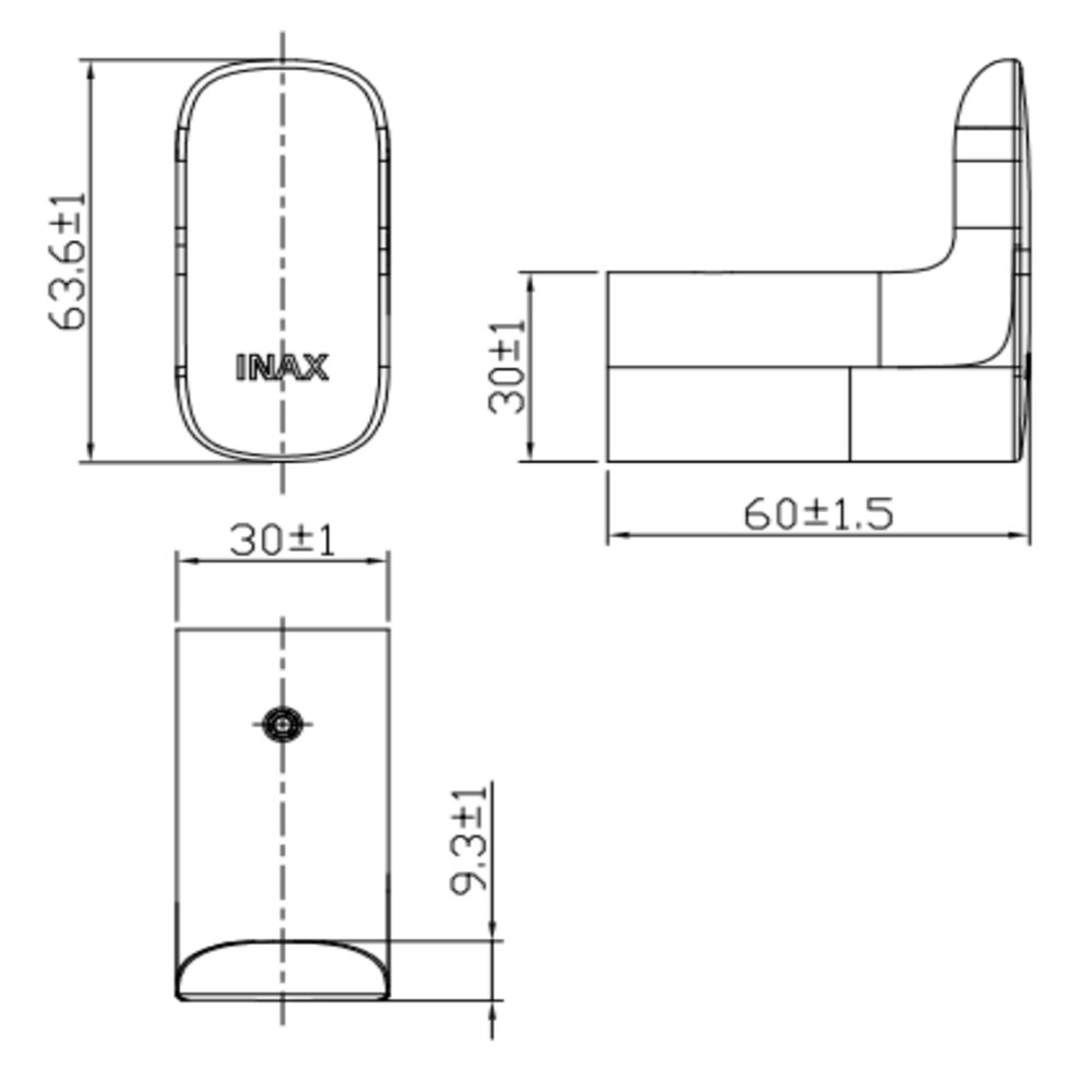 Bản vẽ móc áo Inax KFS-941V S Series