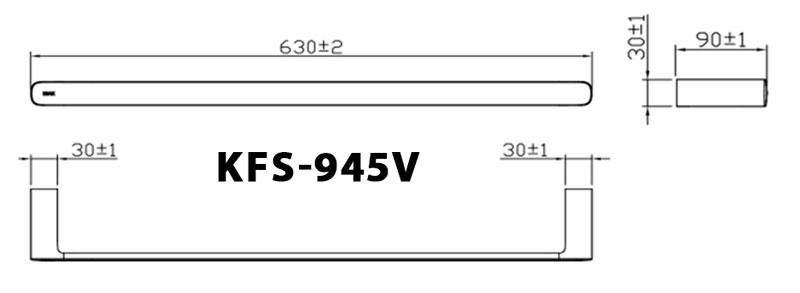 Bản vẽ thanh vắt khăn đơn Inax KFS-945V