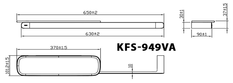 Bản vẽ kệ gương Inax KFS-949VA